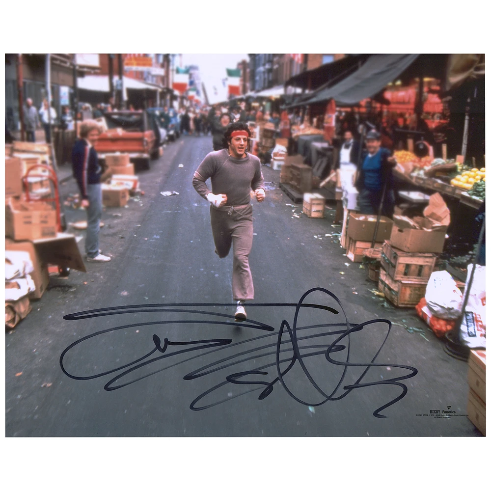 Sylvester Stallone Rocky II Autographed 16'' x 20'' Running Through Alley Photograph
