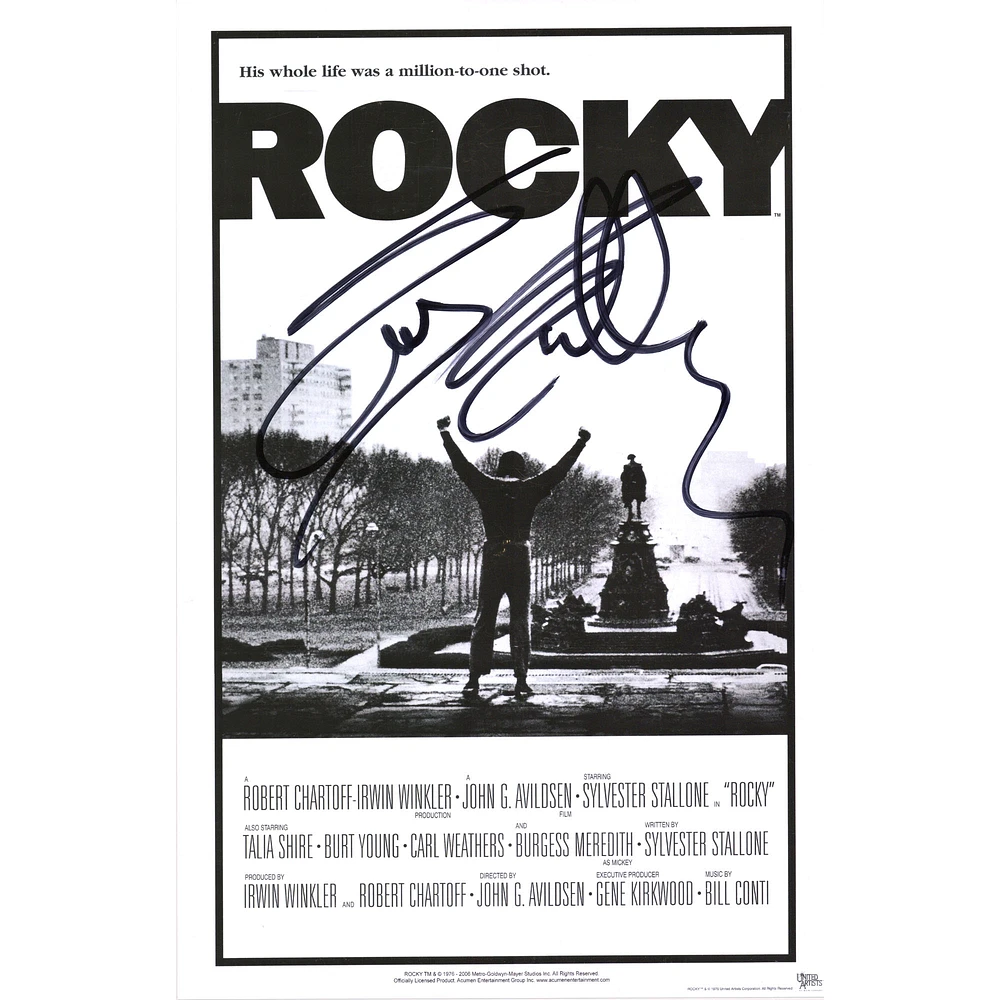 Sylvester Stallone Rocky Autographed 12'' x 18'' Movie Poster
