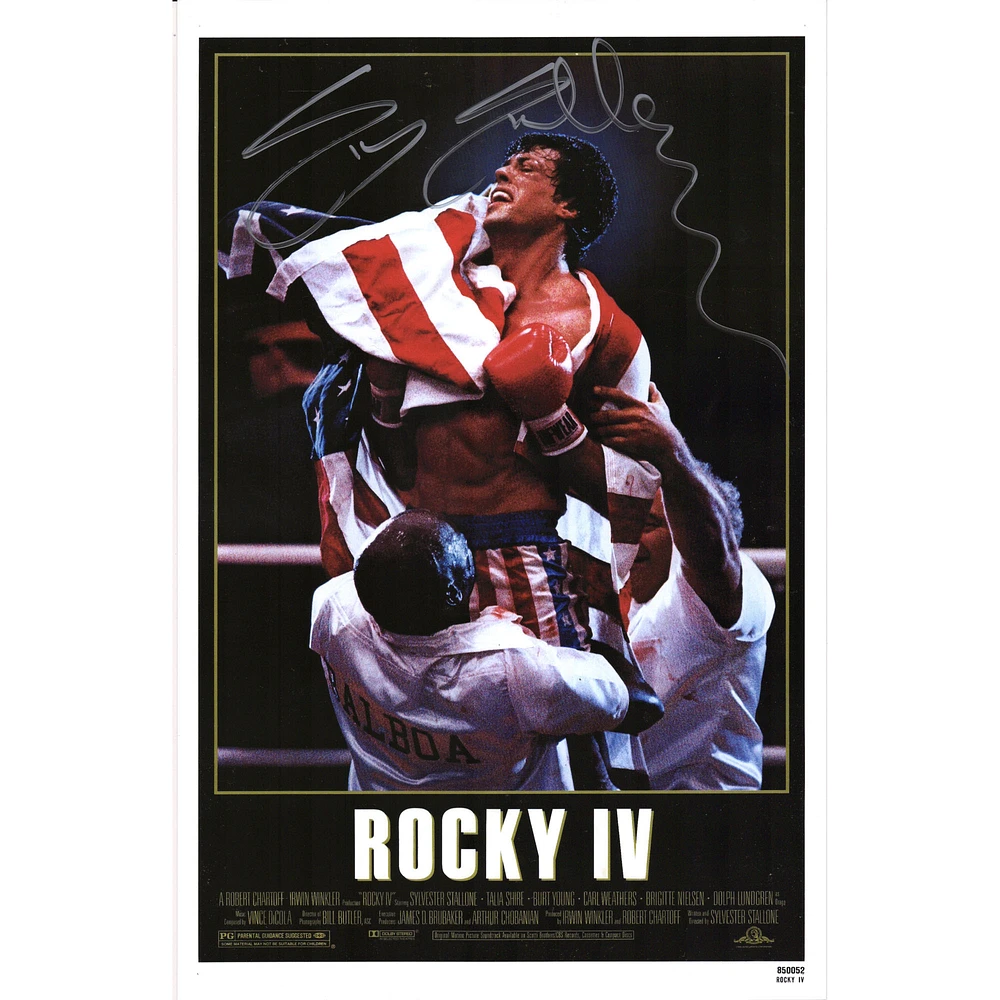 Sylvester Stallone Rocky IV Autographed 12'' x 18'' Movie Poster