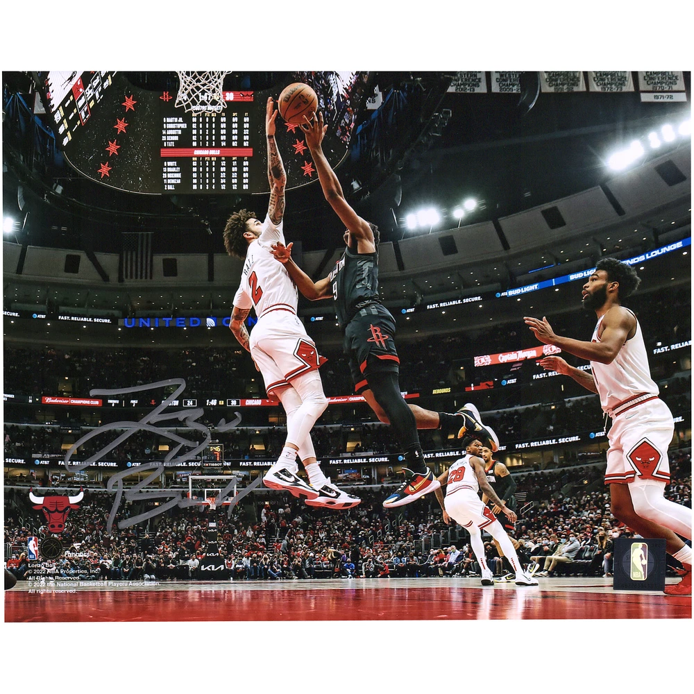 Lonzo Ball Chicago Bulls Autographed 8" x 10" Block vs. Houston Rockets Photograph