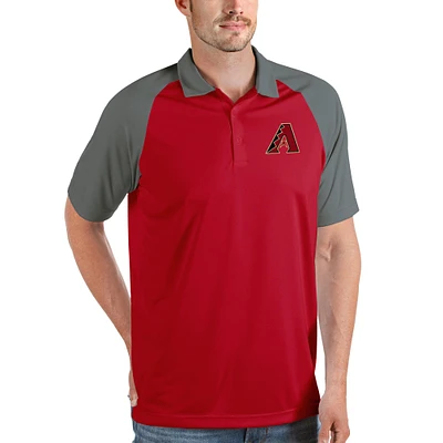 Men's Antigua Red/Gray Arizona Diamondbacks Nova Polo