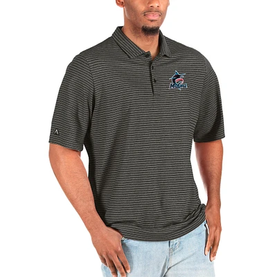 Men's Antigua Heathered Black/Silver Miami Marlins Big & Tall Esteem Polo
