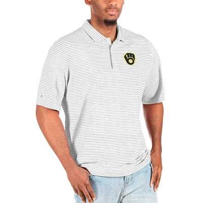 Men's Antigua White Milwaukee Brewers Big & Tall Esteem Polo