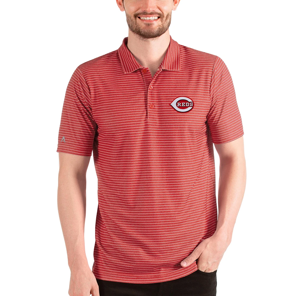 Men's Antigua Red/White Cincinnati Reds Esteem Polo
