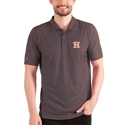 Men's Antigua Heathered Navy/Orange Houston Astros Esteem Polo