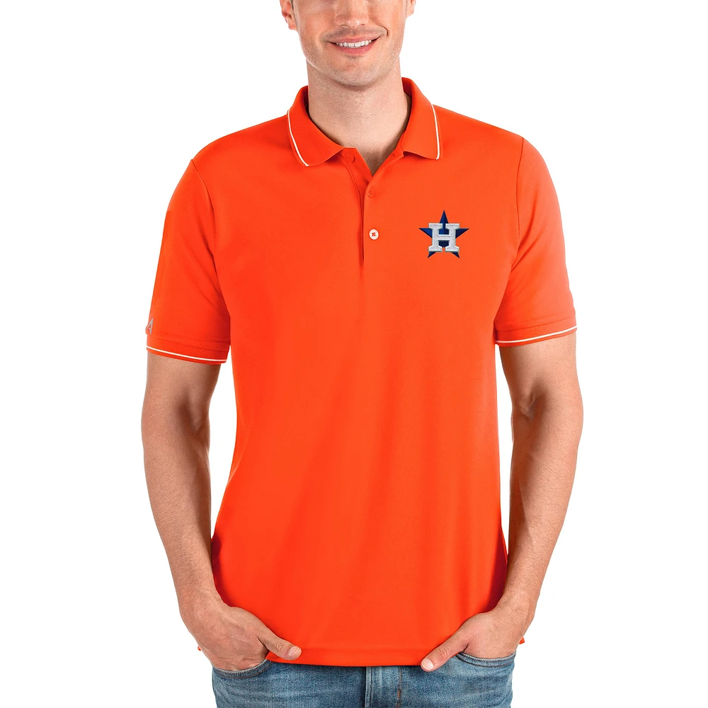 Men's Antigua Orange Houston Astros Affluent Polo
