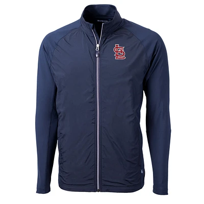 Men's Cutter & Buck Navy St. Louis Cardinals Big Tall Adapt Eco Knit Full-Zip Jacket