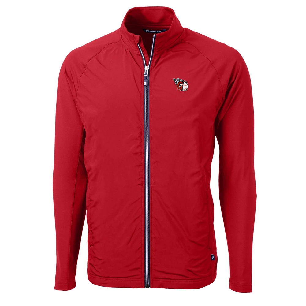 Men's Cutter & Buck Cleveland Guardians Big Tall Adapt Eco Knit Full-Zip Jacket