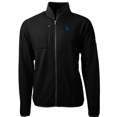 Men's Cutter & Buck Black Los Angeles Dodgers Big Tall Cascade Eco Sherpa Fleece Full-Zip Jacket