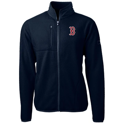 Men's Cutter & Buck Navy Boston Red Sox Big & Tall Cascade Eco Sherpa Fleece Full-Zip Jacket