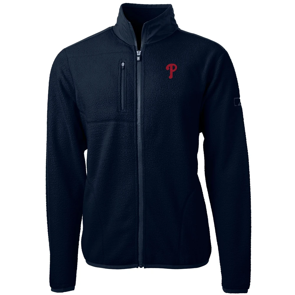 Men's Cutter & Buck Navy Philadelphia Phillies Big Tall Cascade Eco Sherpa Fleece Full-Zip Jacket