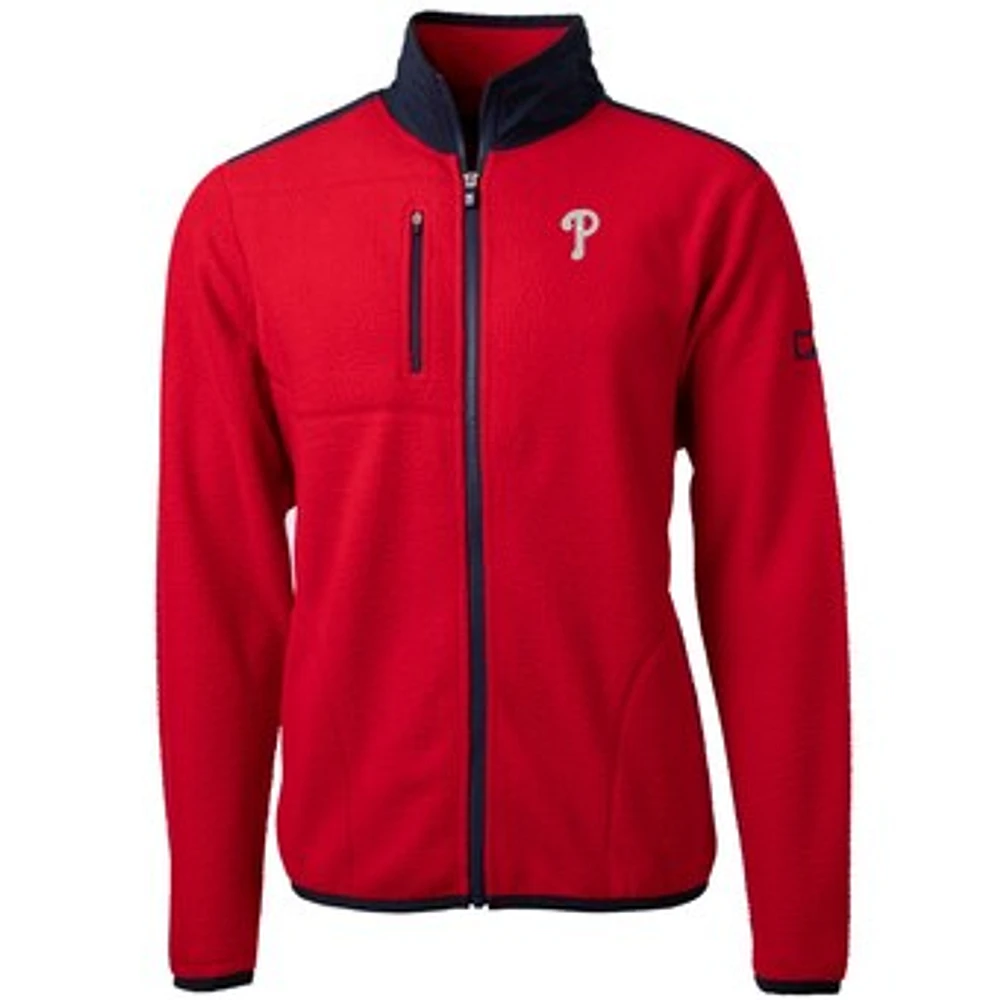 Men's Cutter & Buck Philadelphia Phillies Big Tall Cascade Eco Sherpa Fleece Full-Zip Jacket