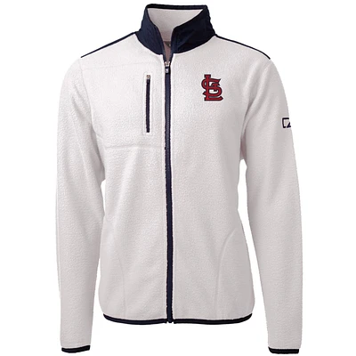 Men's Cutter & Buck White St. Louis Cardinals Big Tall Cascade Eco Sherpa Fleece Full-Zip Jacket