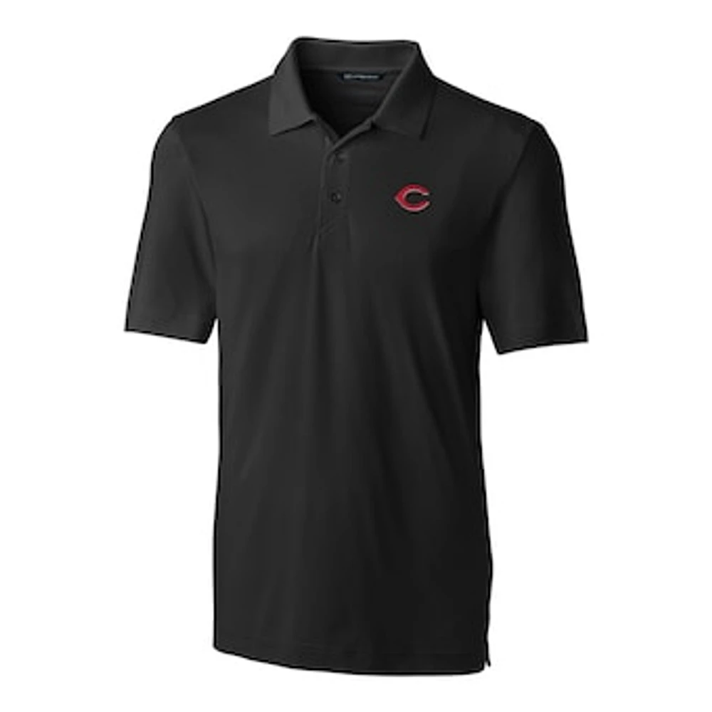 Men's Cutter & Buck Black Cincinnati Reds Big Tall Forge Stretch Polo