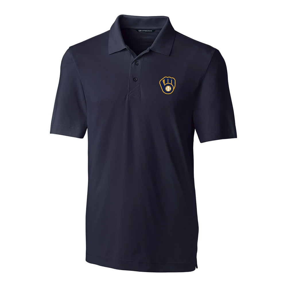 Men's Cutter & Buck Navy Milwaukee Brewers Big Tall Forge Stretch Polo