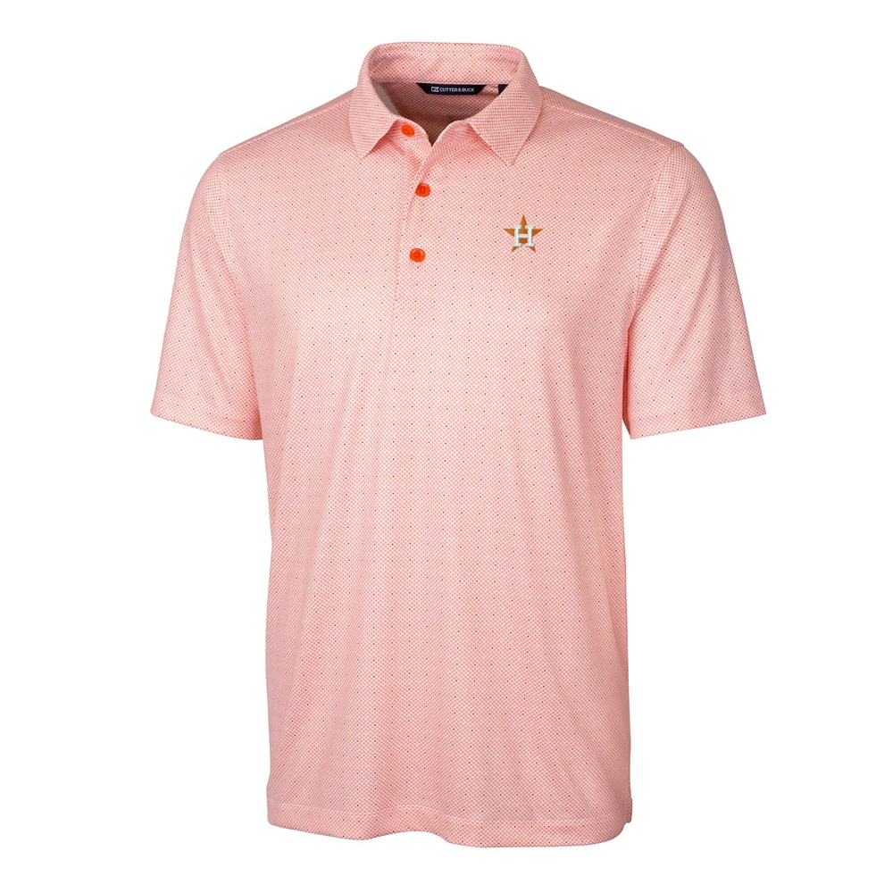 Men's Cutter & Buck Orange Houston Astros Big & Tall Pike Double Dot Stretch Polo