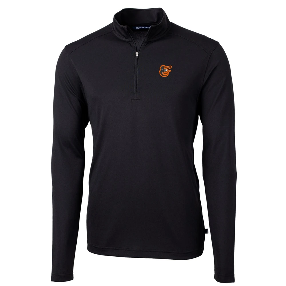 Men's Cutter & Buck Baltimore Orioles Big Tall Virtue Eco Pique Quarter-Zip Pullover Jacket