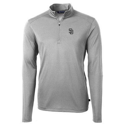 Men's Cutter & Buck Gray San Diego Padres Big & Tall Virtue Eco Pique Quarter-Zip Pullover Jacket