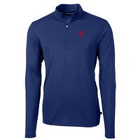 Men's Cutter & Buck Royal Philadelphia Phillies Big Tall Virtue Eco Pique Quarter-Zip Pullover Jacket