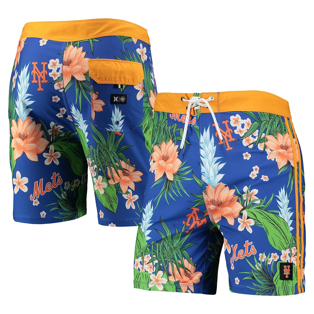 Men's Hurley x '47 Royal New York Mets Phantom Tailgate Swim Shorts