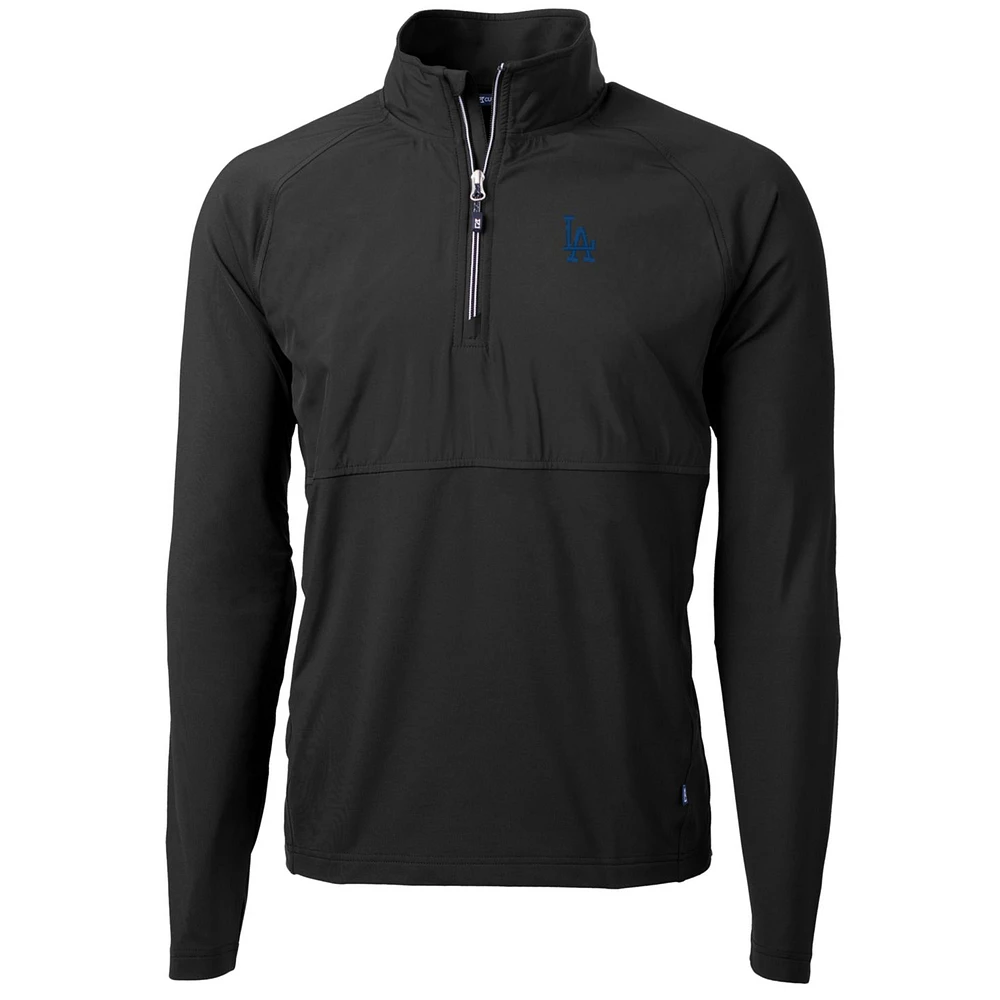 Men's Cutter & Buck Los Angeles Dodgers Adapt Eco Knit Hybrid Recycled Quarter-Zip Pullover Jacket