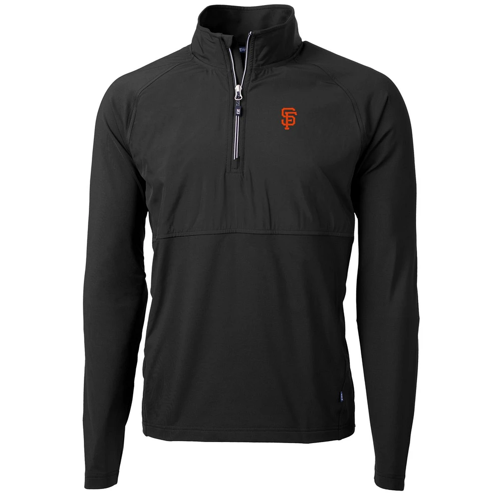Men's Cutter & Buck San Francisco Giants Adapt Eco Knit Hybrid Recycled Quarter-Zip Pullover Jacket