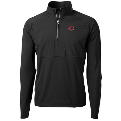 Men's Cutter & Buck Cincinnati Reds Adapt Eco Knit Hybrid Recycled Quarter-Zip Pullover Jacket