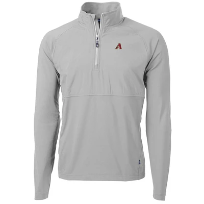 Men's Cutter & Buck Gray Arizona Diamondbacks Adapt Eco Knit Hybrid Recycled Quarter-Zip Pullover Jacket