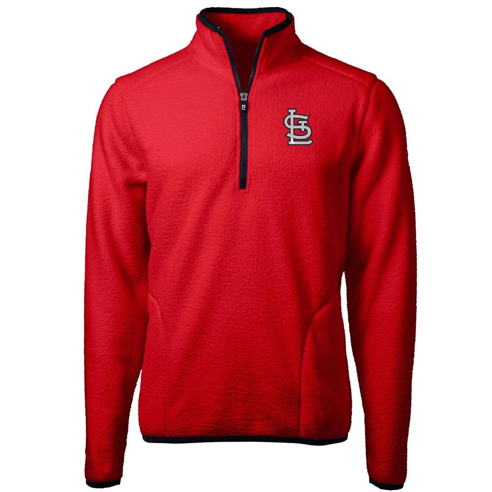 Men's Cutter & Buck /Navy St. Louis Cardinals Cascade Eco Sherpa Fleece Quarter-Zip Pullover Jacket