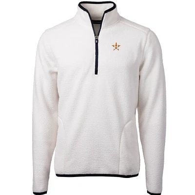 Men's Cutter & Buck Navy Houston Astros Cascade Eco Sherpa Fleece Quarter-Zip Pullover Jacket