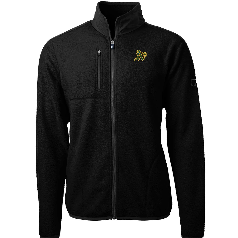 Men's Cutter & Buck Black Athletics Cascade Eco Sherpa Fleece Full-Zip Jacket