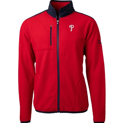 Men's Cutter & Buck Red Philadelphia Phillies Cascade Eco Sherpa Fleece Full-Zip Jacket