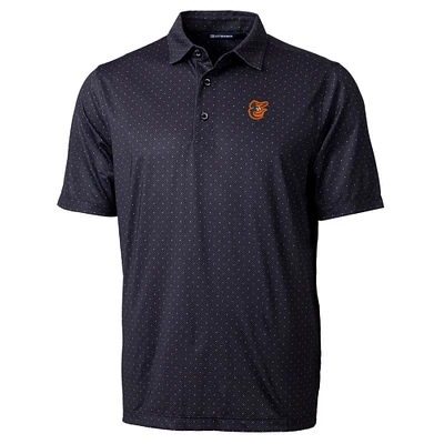 Men's Cutter & Buck Black Baltimore Orioles Pike Double Dot Print Stretch Polo