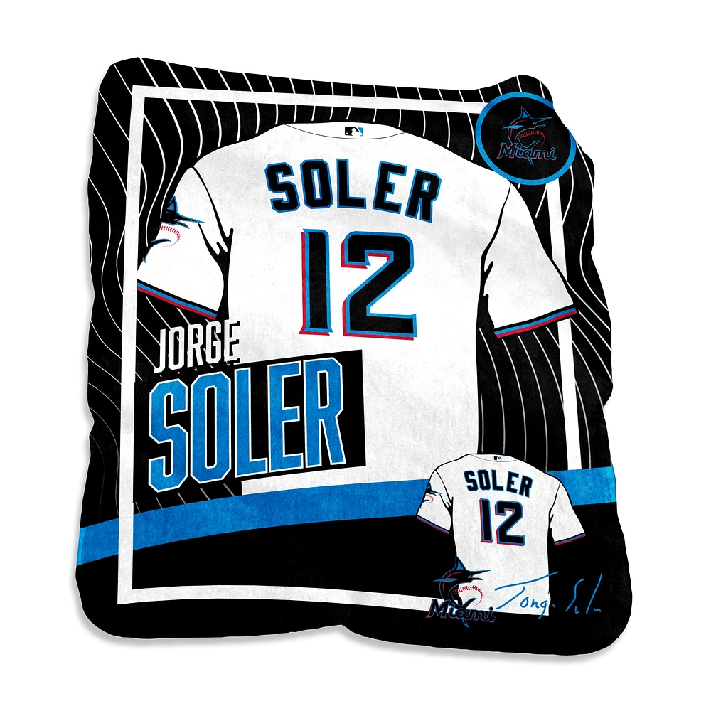 Jorge Soler Miami Marlins Game Day Player Raschel Throw Blanket