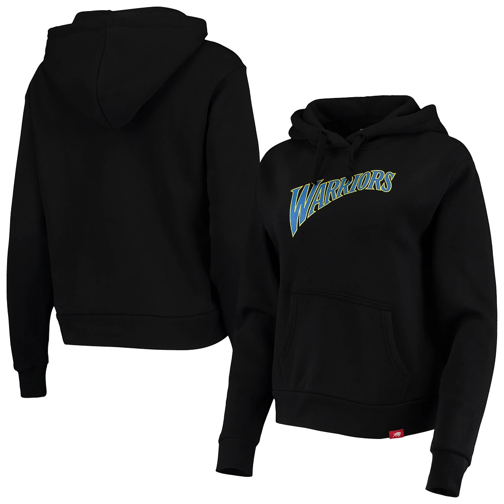 Women's Sportiqe Black Golden State Warriors Ava Tri-Blend Pullover Hoodie