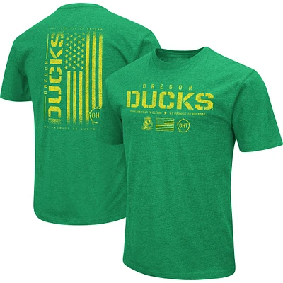 Men's Colosseum Green Oregon Ducks OHT Military Appreciation Flag 2.0 T-Shirt