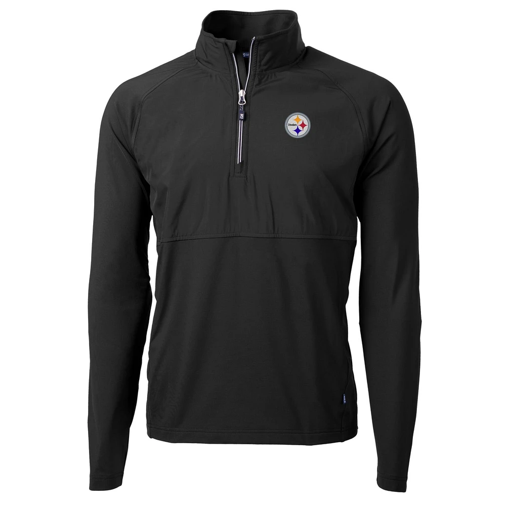 Men's Cutter & Buck Pittsburgh Steelers Adapt Eco Knit Hybrid Recycled Quarter-Zip Raglan Jacket