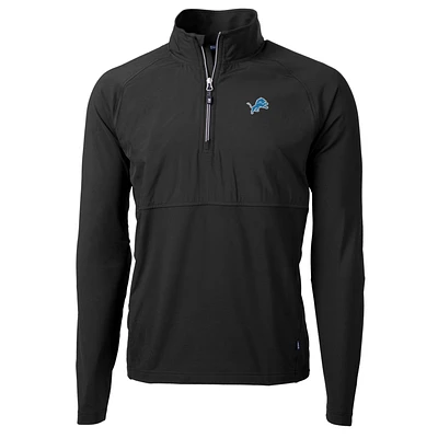 Men's Cutter & Buck Detroit Lions Adapt Eco Knit Hybrid Recycled Quarter-Zip Raglan Jacket
