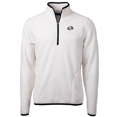 Men's Cutter & Buck Los Angeles Rams Cascade Eco Sherpa Fleece Quarter-Zip Pullover Jacket