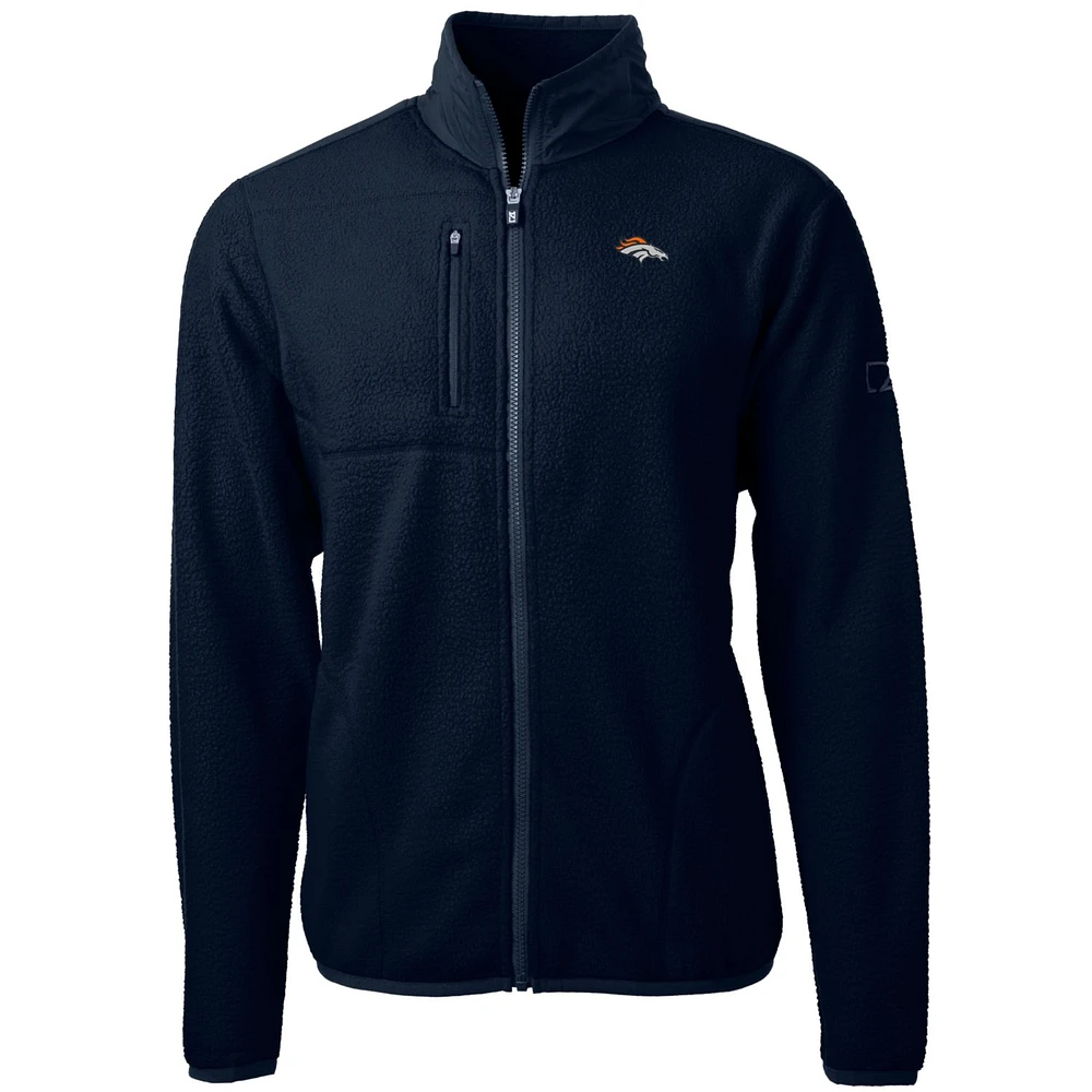 Men's Cutter & Buck Navy Denver Broncos Cascade Eco Sherpa Fleece Full-Zip Jacket