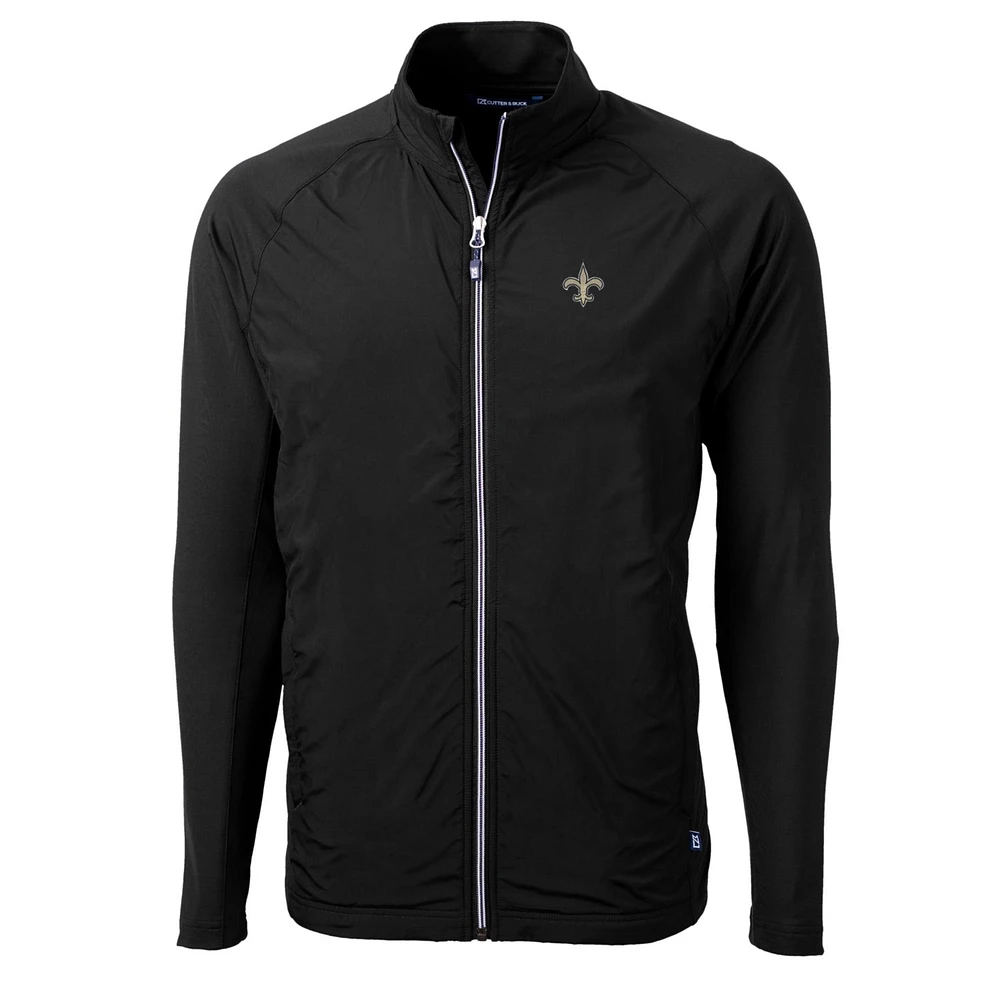 Men's Cutter & Buck New Orleans Saints Big Tall Adapt Eco Knit Full-Zip Raglan Jacket