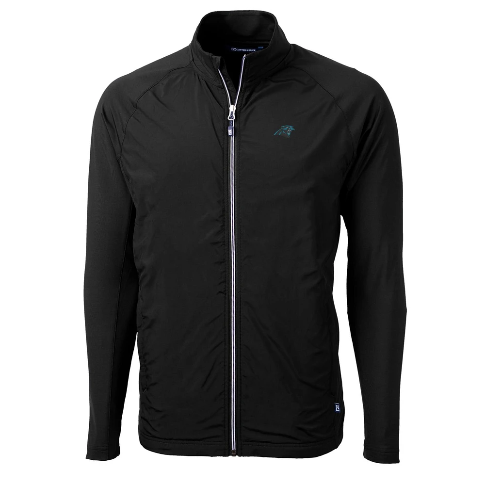Men's Cutter & Buck Carolina Panthers Big Tall Adapt Eco Knit Full-Zip Raglan Jacket