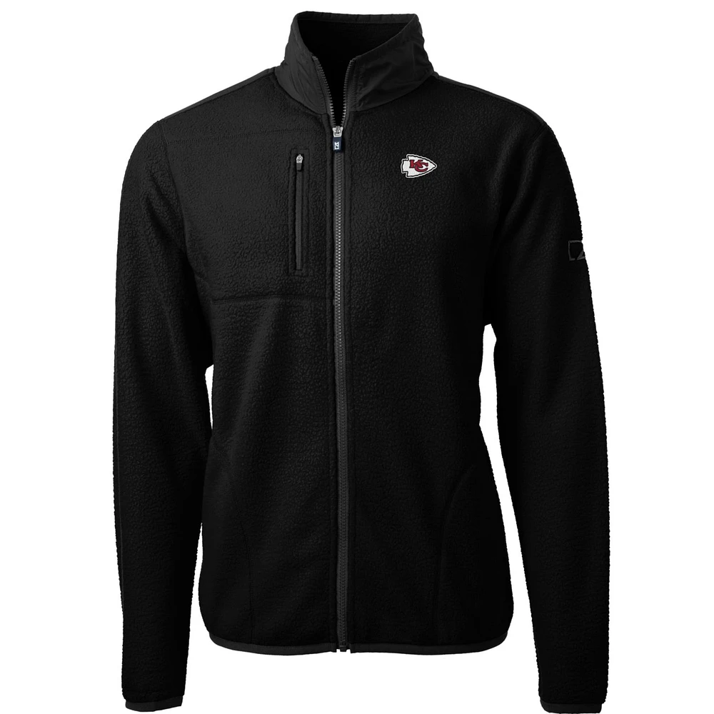 Men's Cutter & Buck Black Kansas City Chiefs Big Tall Cascade Eco Sherpa Fleece Full-Zip Jacket
