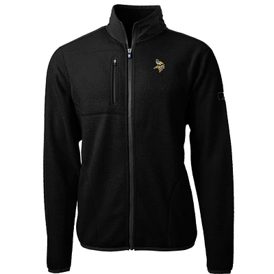 Men's Cutter & Buck Black Minnesota Vikings Big Tall Cascade Eco Sherpa Fleece Full-Zip Jacket