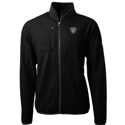 Men's Cutter & Buck Black Las Vegas Raiders Big Tall Cascade Eco Sherpa Fleece Full-Zip Jacket