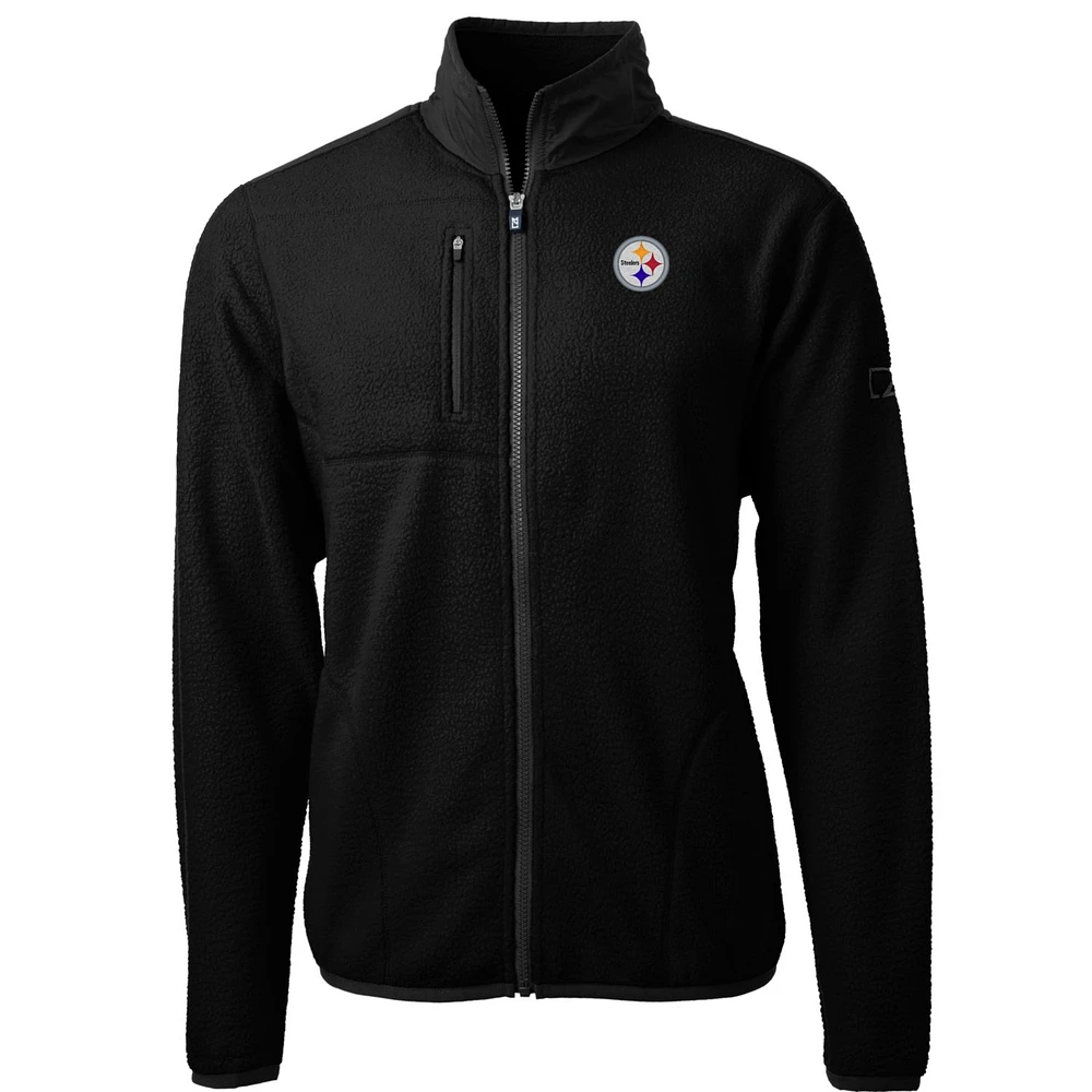 Men's Cutter & Buck Black Pittsburgh Steelers Big Tall Cascade Eco Sherpa Fleece Full-Zip Jacket