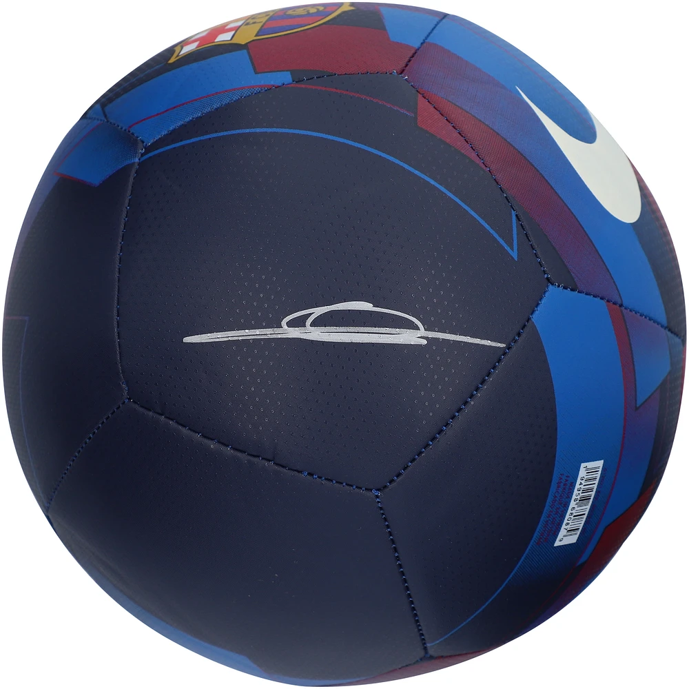 Ansu Fati Barcelona Autographed Blue Nike Soccer Ball