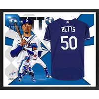 Mookie Betts Los Angeles Dodgers Autographed Framed Blue Nike Authentic Jersey Collage