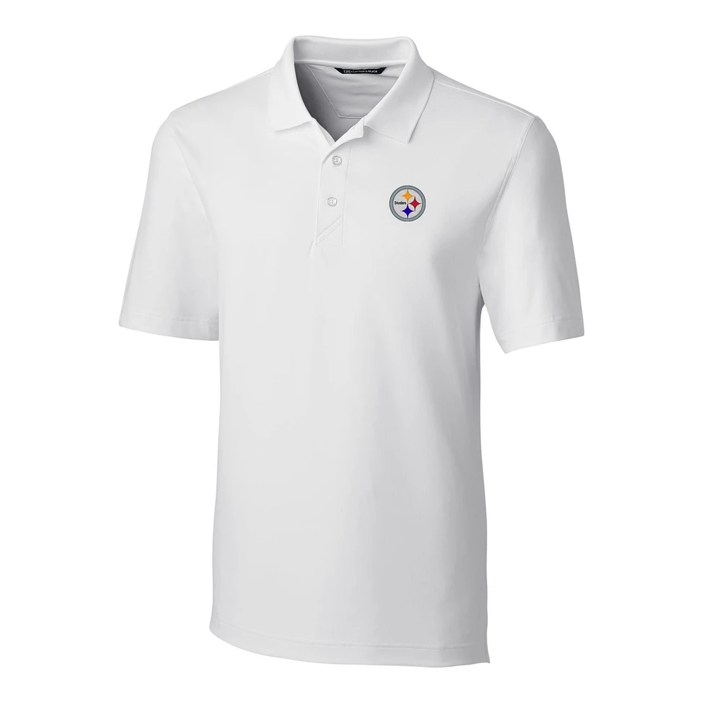 Men's Cutter & Buck White Pittsburgh Steelers Big & Tall Forge Stretch Polo