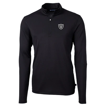 Men's Cutter & Buck Las Vegas Raiders Big & Tall Virtue Eco Pique Quarter-Zip Pullover Jacket